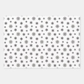 Kerstzwarte sneeuwvlokken op witte achtergrond inpakpapier vel (Voorkant 3)