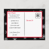 Kerstzwarte Snowflakes Familie Fotokaart Briefkaart (Achterkant)