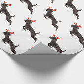 Kerstzwarte Speelgoed Poodle Dog Reindeer Antlers Cadeaupapier (Hoek)