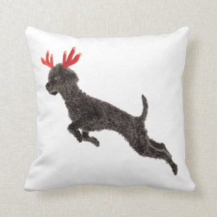 Kerstzwarte Speelgoed Poodle Dog Reindeer Antlers Kussen