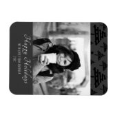 kerstzwarte witte, aangepaste feestdag fotokaart magneet (Horizontaal)