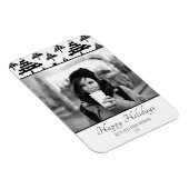 kerstzwarte witte, aangepaste feestdag fotokaart magneet (Rechterzijde)
