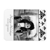 kerstzwarte witte, aangepaste feestdag fotokaart magneet (Horizontaal)