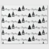 Kerstzwarte witte pretkerkalligrafie cadeaupapier (Vlak)