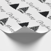 Kerstzwarte witte pretkerkalligrafie cadeaupapier (Hoek)