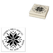 Kerstzweet Snowflake Adres Rubber Stempel (Gestempeld)
