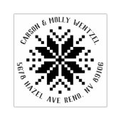 Kerstzweet Snowflake Adres Rubber Stempel (Afrduk)