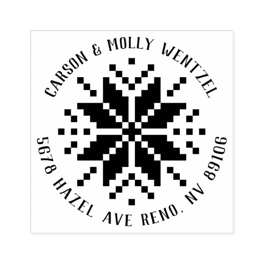 Kerstzweet Snowflake Adres Rubber Stempel (Afrduk)