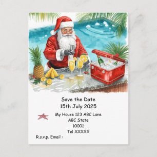 Kerstzwembadfeest – Sint Nicolaas Save the Date Briefkaart