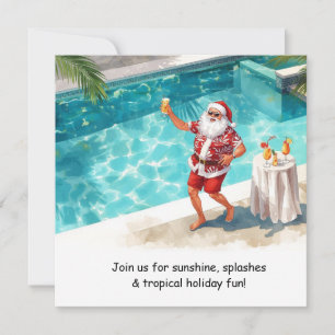 Kerstzwembadfeest uitnodiging