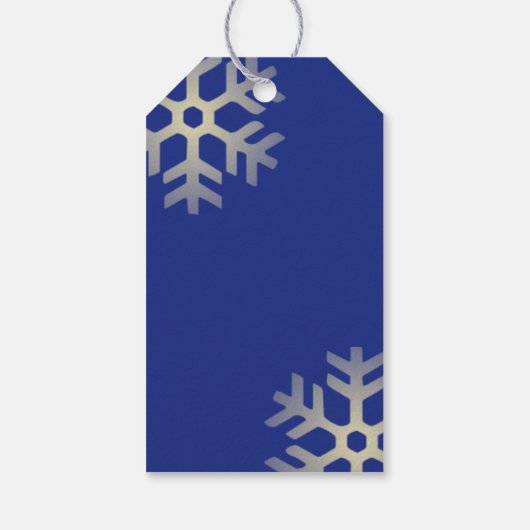 Kerstzwemmer aangepaste tekst blauw cadeaulabel (Achterkant)