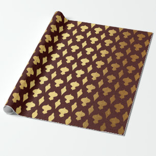 Kersverse en gouden folie Kerstmis Cadeaupapier