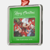 Kersverse Kerstmis Rode Foto Ornament (Links)