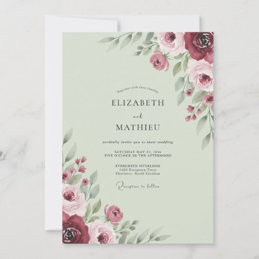 Kersverse Muntbladige Eucalyptus Bruiloft Kaart (Voorkant)
