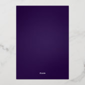 Kersverse & Paarse Geruite Folie Kerst Fotokaart Folie Feestdagenkaart (Achterkant)