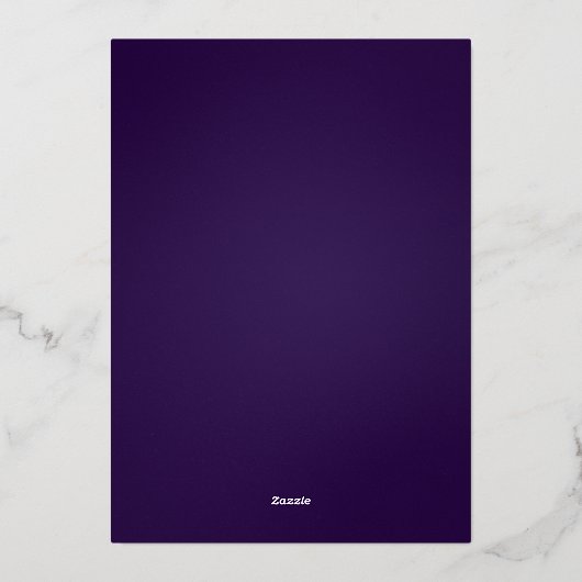 Kersverse & Paarse Geruite Folie Kerst Fotokaart Folie Feestdagenkaart (Achterkant)