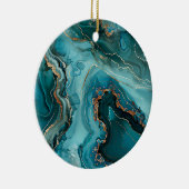 Kersversiering van Teal Agaat Keramisch Ornament (Rechts)