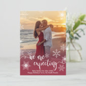 Kertmis foto zwangerschap aankondigingskaarten kaart (Staand voorkant)