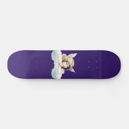 kerubengel op een wolk persoonlijk skateboard (Horizontaal)