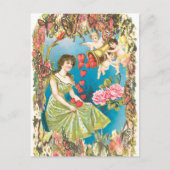 Kerubs en harten briefkaart (Voorkant)