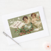 Kerubs en Rozen Valentijn Rechthoekige Sticker (Envelop)