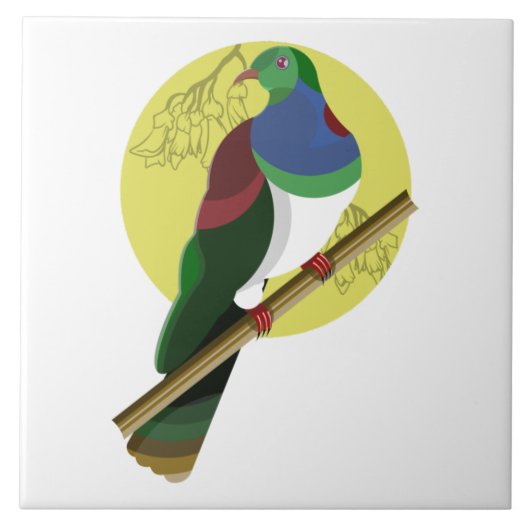 KERURU Wood duiven NZ BIRD Tegeltje (Voorkant)