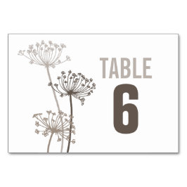 Kervel grafische bloem huwelijks tafelnummers