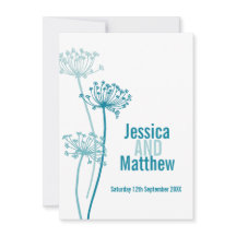 Kervel graphic modern blauwgroen herfstbruiloft