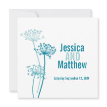 Kervel graphic modern bloem blauwgroen bruiloft ui