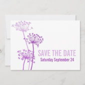 Kervel moderne grafische bloem paarse bewaar de da aankondiging (Voorkant)