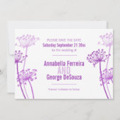 Kervel moderne grafische bloem paarse bewaar de da aankondiging (Achterkant)