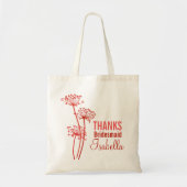 Kervel moderne grafische bloem rode bruidsmeisje t tote bag (Voorkant)