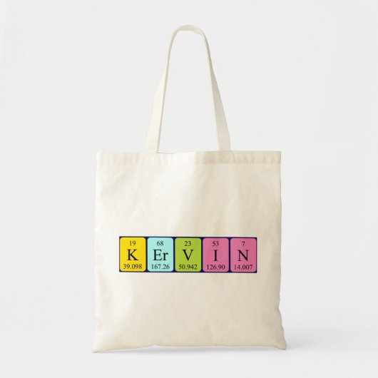 Kervin periodieke lijstnaam canvas tas (Voorkant)