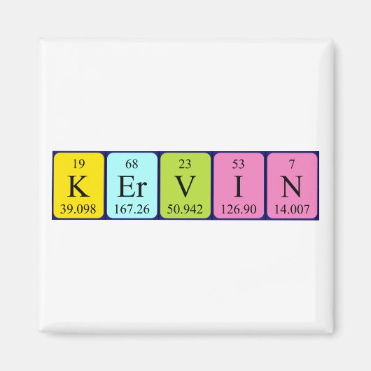 Kervin periodieke lijstnaam magnet (Voorkant)