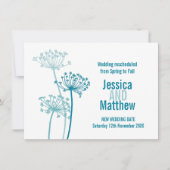 Kervudkoppen aqua blauwgroen bruiloft opnieuw gepl kaart (Voorkant)