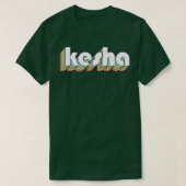Kesha Retro Rainbow Typografie Vervaagd Stijl T-shirt (Design voorkant)