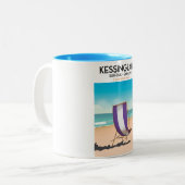 Kessingland, strandreisposter Suffolk England Tweekleurige Koffiemok (Voorkant links)