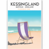 Kessingland, Suffolk Engeland strand reisposter Sticker (Voorkant)