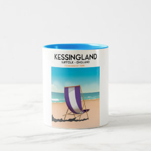 Kessingland, Suffolk Engeland strand reisposter Tweekleurige Koffiemok
