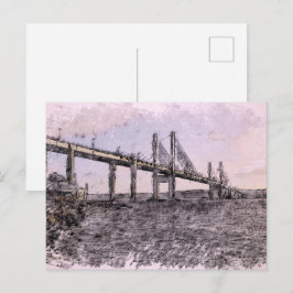 Kessock Bridge Schotland Artistieke Waterverfschil Briefkaart