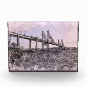 Kessock Bridge Scotland Artistic Watercolour Fotoblokken (Voorkant)