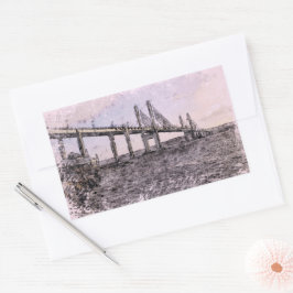 Kessock Bridge Scotland Artistic Watercolour Rechthoekige Sticker