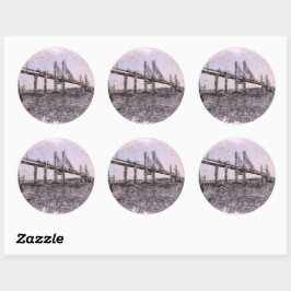 Kessock Bridge Scotland Artistic Watercolour Ronde Sticker