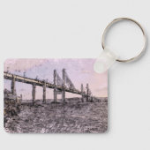 Kessock Bridge Scotland Artistic Watercolour Sleutelhanger (Voorkant)