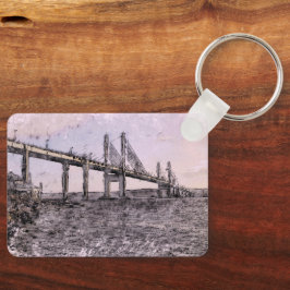 Kessock Bridge Scotland Artistic Watercolour Sleutelhanger