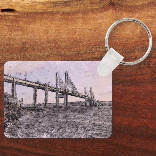Kessock Bridge Scotland Artistic Watercolour Sleutelhanger (Voorkant)