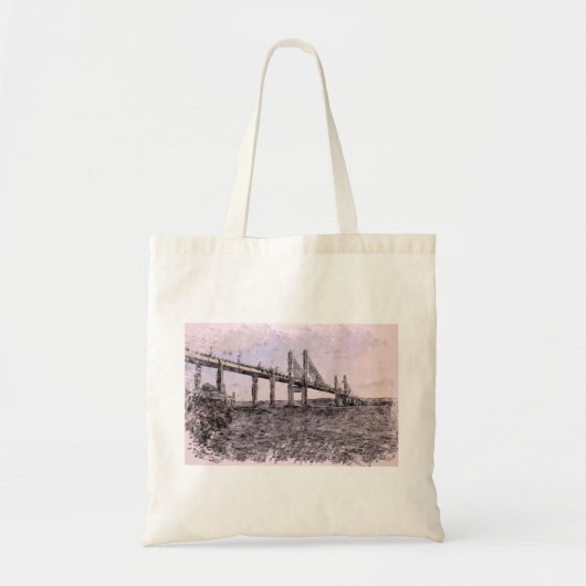 Kessock Bridge Scotland Artistic Watercolour Tote Bag (Voorkant)