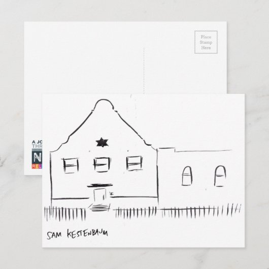 Kestenbaum Bedford-Stuyvesant Synagogue Briefkaart (Voorkant / Achterkant)