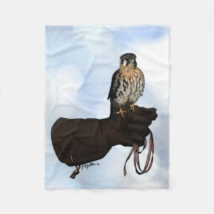 Kestrel op Glove Illustration Fleece Deken