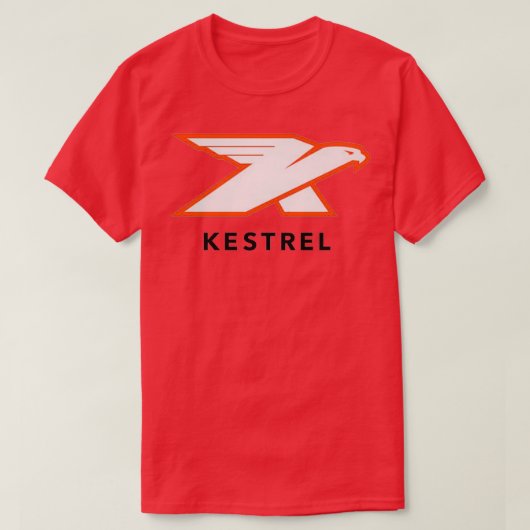 Kestrel Oranje en wit T-shirt (Design voorkant)